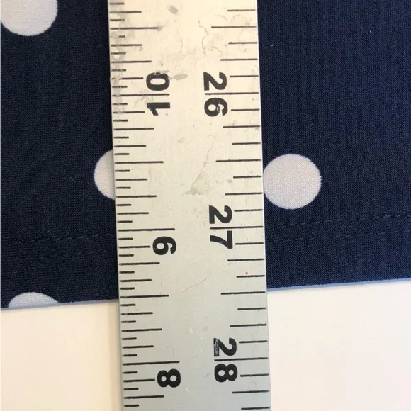 SUSAN GRAVER Blouse Womens 2X Top Polka Navy White - Picture 6 of 6